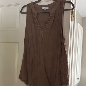 Michael Stars light Brown gauze Tank Top